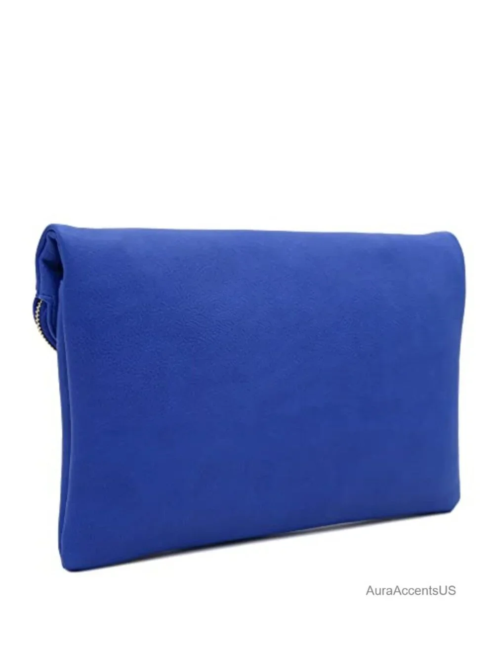 XL Faux Leather Envelope Clutch with Chain Strap Magnet Snap